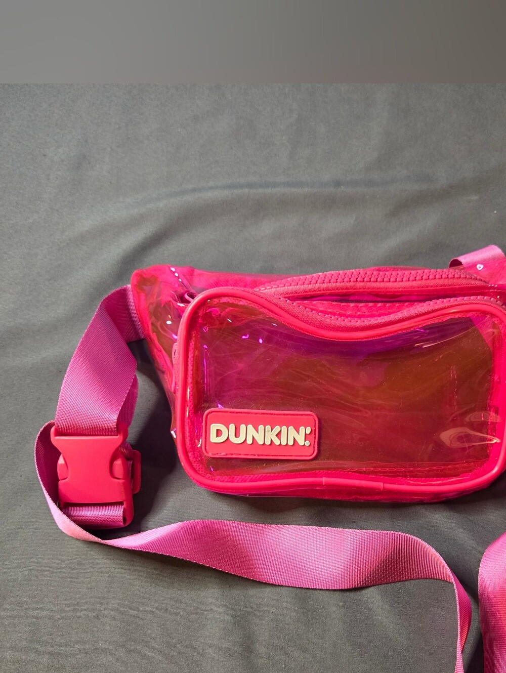 LIMITED EDITION Dunkin Donuts Fanny Pack Bag PINK Clear Logo Collectible